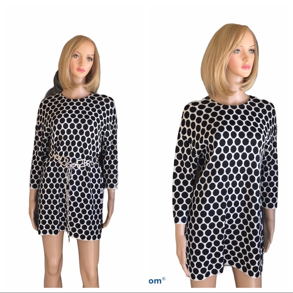 St. John collection black/white midi dress size P - Picture 2 of 16